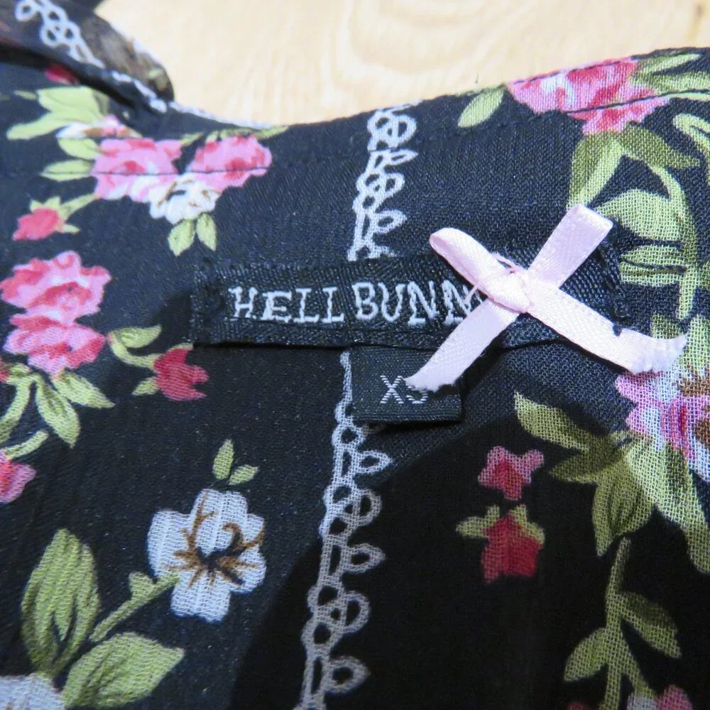 HELL BUNNY Mini Rock Edwina Floral Corset Lace Skirt Goth Whimsigoth Vintage Y2K - Picture 15 of 15